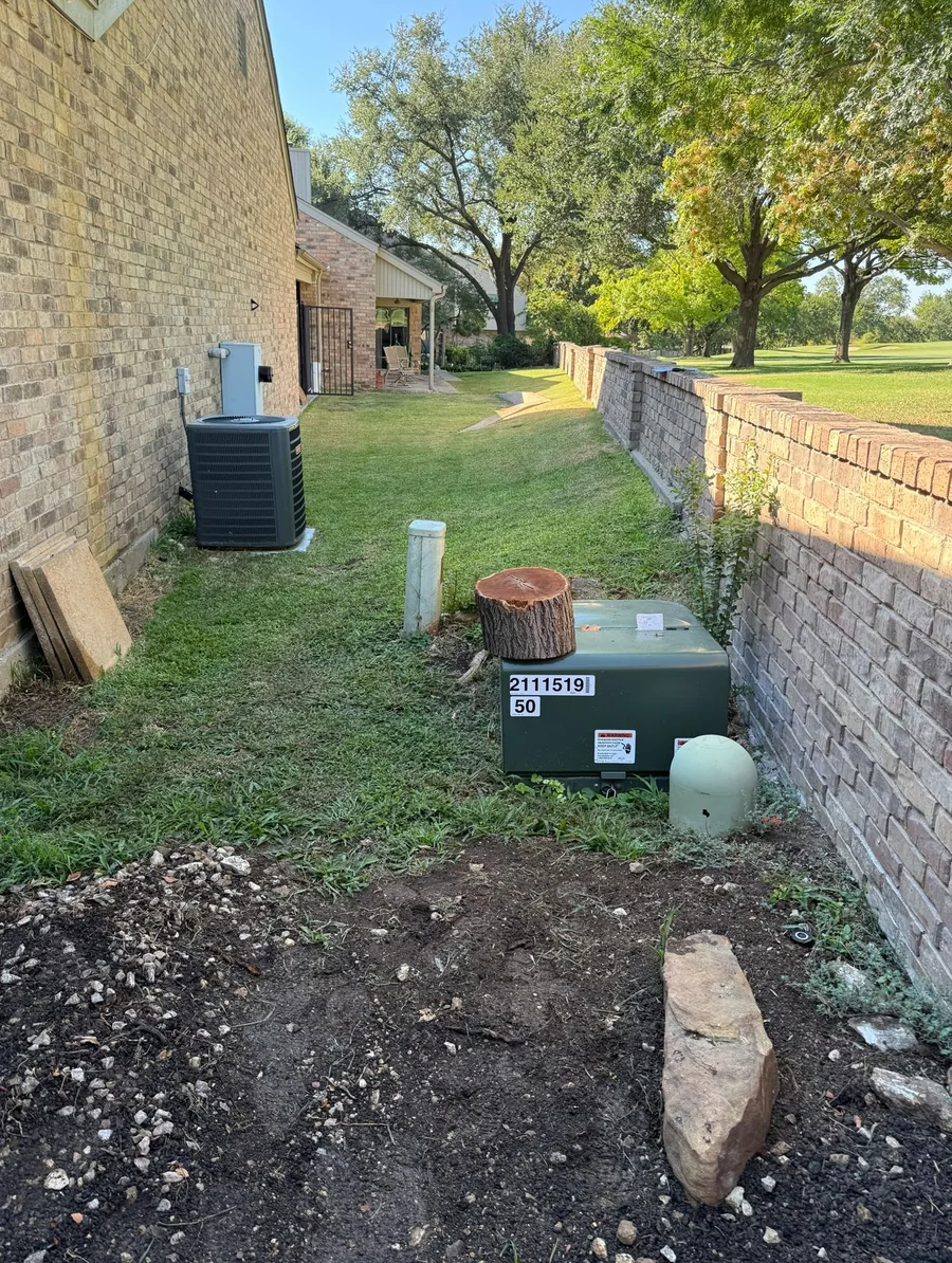 Long residential side yard evaluated as a route to an existing drainage system